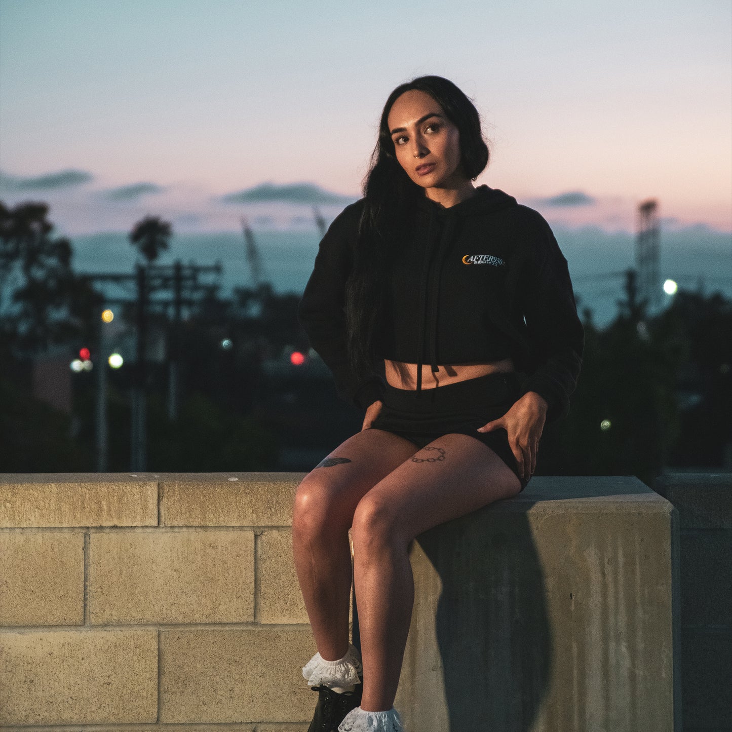 Classic Logo Ladies Crop Hoodie